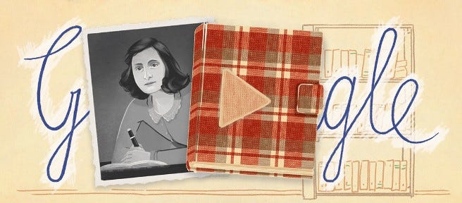 Google Doodle of Anne Frank’s life and diary